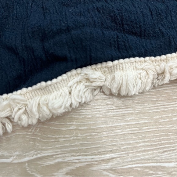 Vintage Havana Navy Blue Fringe Hem Side X Shorts Size: Medium - Picture 6 of 6